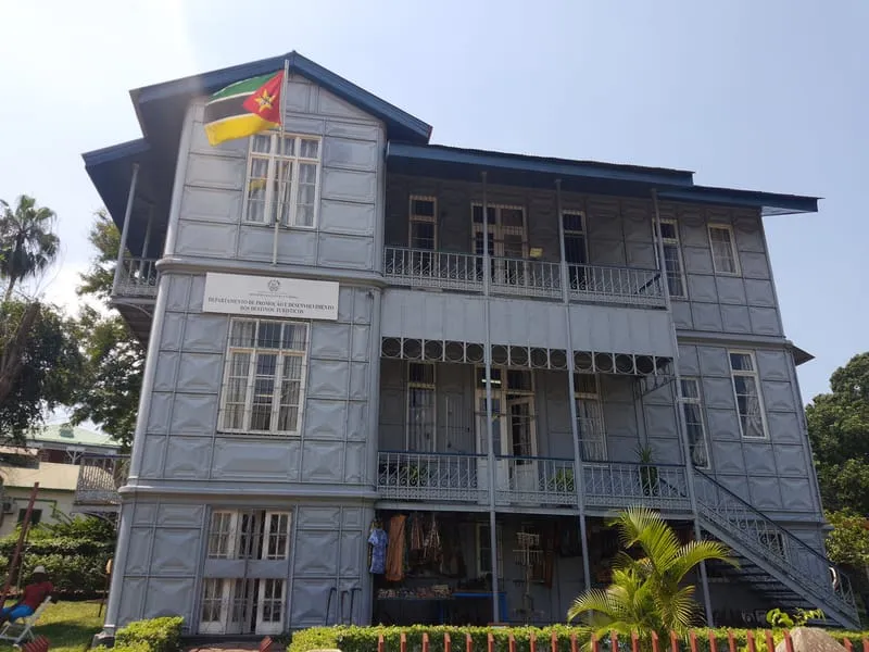 The Iron House in Maputo, flying the national flag