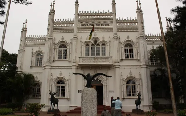 Façade of the Natural History Museum in Maputo, with its neo-Manueline towers
